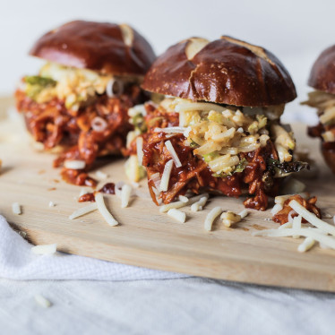 BBQ Sliders with Spicy Sprout Slaw
